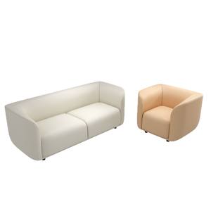 Juego de sofá de cuero moderno con mesa de centro, muebles de sala de estar, diseño minimalista para apartamento pequeño - Product Image 5