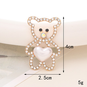 平背水钻可爱熊按钮DIY水钻平背护身符用于电话装饰钻石合金护身符 - Product Image 4