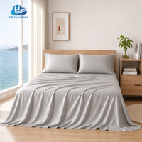 Parure de lit moderne Cloudland en bambou lyocell biologique 400TC, anti-boulochage, couleur unie, certifiée BSCI et ISO9001, pour toutes les saisons