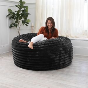 DB Jaxx Saxx 5 pieds style traditionnel pouf confortable Mondo fourrure avec housse amovible noir - Product Image 1