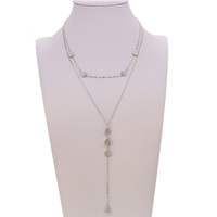 Collier élégant pour femme, plaqué argent, double couche, avec chaîne à maillons en forme de cœur pavé de zircone cubique, cadeau de la Saint-Valentin 2026