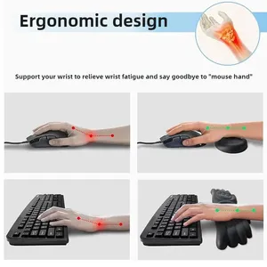 Reposamuñecas para Teclado y Ratón, Almohadilla <span class=keywords><strong>de</strong></span> Espuma Viscoelástica con Diseño <span class=keywords><strong>de</strong></span> Alas <span class=keywords><strong>de</strong></span> Ángel, Soporte Ergonómico Antideslizante para Computadora Portátil, Escritura Fácil - Product Image 6