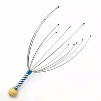 Masseur de tête en acier inoxydable à 12 doigts multicolores en forme de pieuvre pour soulager le stress, relaxation profonde, utilisation à domicile, au bureau ou en voyage