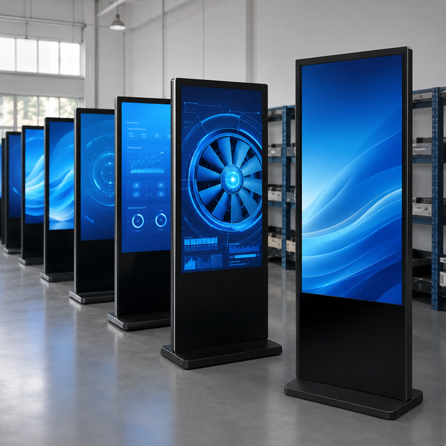 32-55 Inch Digital Display Screen LCD Kiosk Touch Screen Totem Indoor Floor Stand Advertising Player Digital Signage and Display