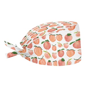Simpatico cappello da infermiera con motivo stampato in cotone da lavoro taglia 10 pz copricapo personalizzato satinato interno o Logo regolabile per capelli lunghi - Product Image 1
