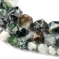 Perles naturelles en Agate d'arbre à facettes, vente en gros, livraison gratuite, Agate de diamant, coupe ample, 15.5"