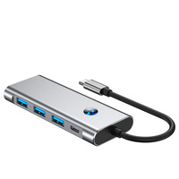 Hub USB multiport portable, hub USB haute vitesse et hub USB pour Macbook, hub USB 7 ports, hub USB C 7 en 1, type C pour ordinateur portable, moniteur