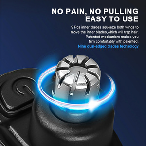 Recortador de vello nasal eléctrico recargable 2 en 1, pantalla Digital, afeitado multicinético, maquinilla de afeitar Unisex, <span class=keywords><strong>afeitadora</strong></span> nasal indolora lavable - Product Image 2