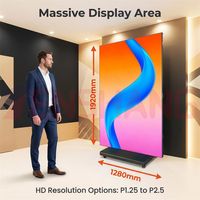 Écran LED publicitaire numérique pliable en aluminium P1.86 P2 P2.5 pour intérieur, panneau LED pliable pour exposition
