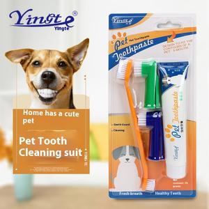 Brosse à dents et <span class=keywords><strong>dentifrice</strong></span> en plastique jetables écologiques <span class=keywords><strong>pour</strong></span> chiens et chats <span class=keywords><strong>pour</strong></span> le nettoyage des dents des chatons et des chiots - Product Image 2
