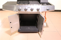 Gril de BBQ de gaz de brûleur de l'acier inoxydable 4 approuvé de la CE avec des grils de fonte et la finition enduite de poudre de plaque chauffante