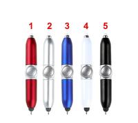 Mini stylo à bille rotatif multifonction 3-en-1 en plastique avec logo personnalisé imprimé, idéal pour la relaxation et la créativité
