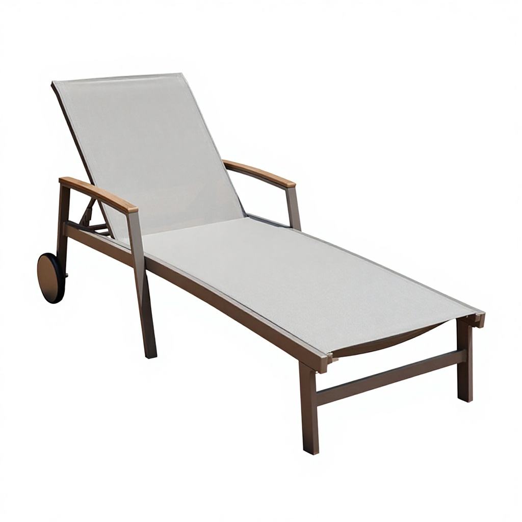 Monica armrest with wheels recliner bed [champagne] - in stock