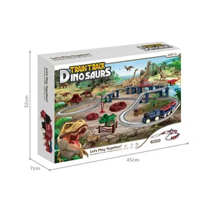 Jouets Jurassic world 3, train à dinosaures, fente électrique, jeux voitures, nouveauté