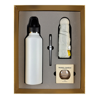 Ensemble cadeau d'entreprise avec logo personnalisé comprenant une tasse de qualité supérieure et un parapluie pliable pour les événements d'entreprise et la promotion de la marque