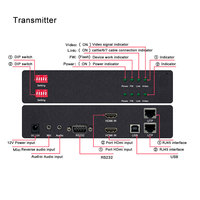 Extensor KVM HDMI 4K de 2 Puertos sobre Ethernet Cat5/6/7, Cable de hasta 150m, 2 Canales HDMI KVM sobre IP, Compatible con USB2.0, Audio y Micrófono