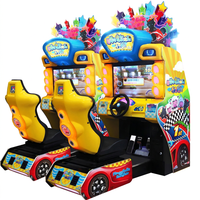 Machine de jeu d'arcade de course automobile pour enfants à monnayeur, simulateur de conduite monoplace avec microphone intégré et détection de mouvement, version UE