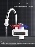 Robinet électrique à chauffage instantané 3000W avec affichage numérique LED, chauffe-eau rapide sans réservoir pour cuisine et salle de bain
