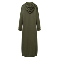 R-411 Satin respirant hiver femmes modeste musulman étage longueur à manches longues décontracté à capuche robe de prière