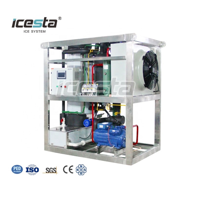 ICESTA High Reliable Power Saving Cost  Ice Tube Maker Automatic 1t 2t 3t 5 Ton Tube Ice Making Machine