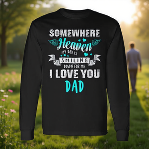 <b>Love</b> Angel Dad <b>In</b> Heaven <b>Memorial</b> Long Sleeve T-Shirt For Family Mother's Day - Product Image 3