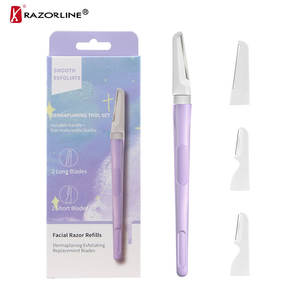 Ensemble de rasoirs à sourcils en acier inoxydable de précision pour le <span class=keywords><strong>visage</strong></span> et le <span class=keywords><strong>dermaplaning</strong></span>, <span class=keywords><strong>rasoir</strong></span> de sécurité pour les soins personnels des femmes - Product Image 4