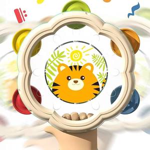 Tambourin en plastique pour tout-petits, jouet musical à claquer, instrument de musique en forme de fleur, cloche à main, tambour - Product Image 6