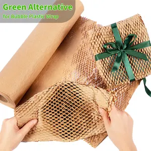 生分解性環境にやさしいリサイクル可能な物流包装保護堆肥化可能なラップギフトクッションギフトハニカムクラフト紙