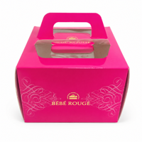Boîte à gâteau portable en carton écologique en matériaux recyclés avec fenêtre transparente en PET et marquage à chaud pour anniversaires et mariages (vente en gros)