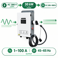 Station de recharge au sol 30 kW CCS2 double connecteur OCPP 1.6J avec écran tactile IP54 pour entrepôt logistique, arrêt d'urgence, compteur d'énergie PV
