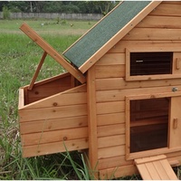 Poulailler en bois robuste pour l'extérieur avec deux nichoirs, toit imperméable en asphalte, maison pour poules en bois massif