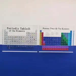 Tabla periódica de acrílico transparente con impresión UV con elementos reales Pantalla de tabla periódica con elementos Decoración de tabla periódica 3D