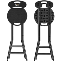 Tabouret de bar pliable moderne avec design ergonomique, hauteur réglable, supporte 450 lb, facile à ranger et à transporter, lot de 2 chaises incluses, noir