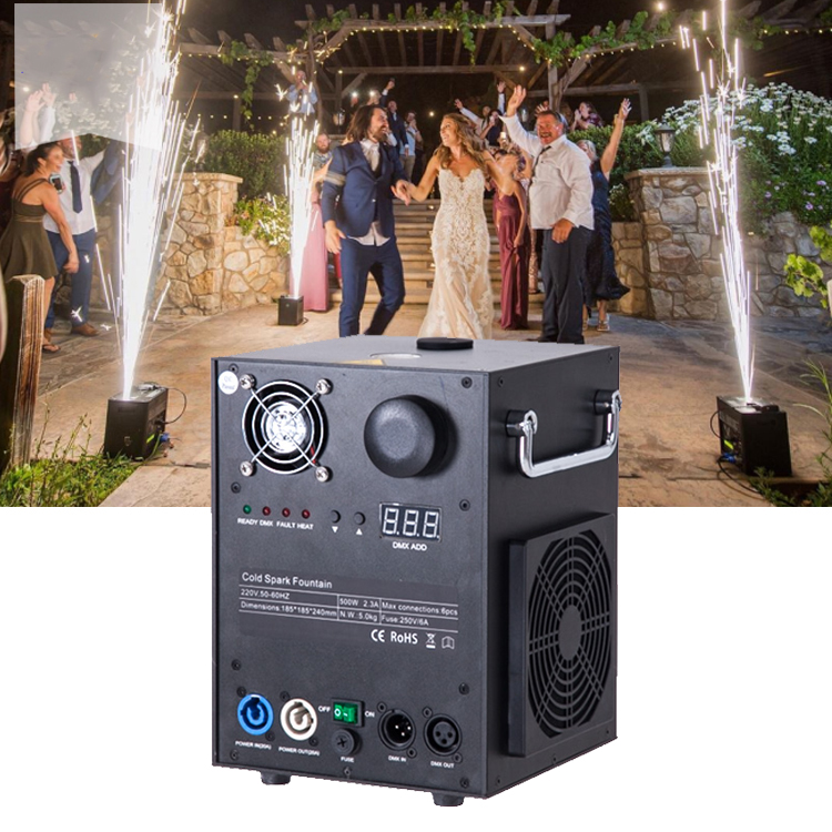 In Stock Stage Decoration Fireworks 600W DMX Cold Spark Machine Wedding Party Cold Pyrotechnics Fountain Sparkler Machine