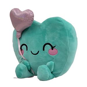 Nuevo juguete de peluche con sonrisa de manzana y Corazón Verde, globo de corazón rosa, juguete de peluche favorito para niña, regalo divertido - Product Image 3