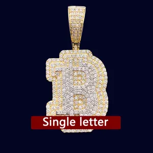 Gouden Hiphop Diamant Zilver 925 Maken Letter Iced Uit Naam Gepersonaliseerde Custom Fijne Sieraden Moissanite Hanger