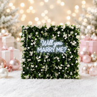 Mur de fleurs artificielles 5D de luxe en soie 8x8 pieds pour décoration de scène de mariage, vente en gros