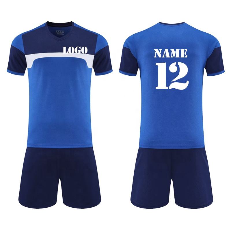 Cheap Soccer Jersey Set Blue Football Jersey Sportswear Soccer