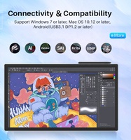 Tablet Monitor Grafis Profesional Desain IPS 8192 Level Pena Digital Elektronik Tanpa Baterai untuk Menulis dan Menggambar