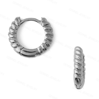 Anting Hoop Perak Sterling 925 Berlapis Emas Model Tali Terpuntir