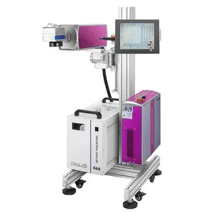 Impressora a laser UV Máquina automática de impressão de código de lote Máquina de codificação online de data de validade para caixas de embalagem de cosméticos