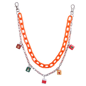 yueli Christmas Pants Chain Double Layer Acrylic Cube Pendant Waist Chain For Jeans <b>Cartoon</b> Candy Design - Product Image 5