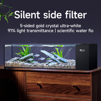 Yee Wholesale Bassin pour poissons Betta en verre à faible teneur en fer de 20 gallons, ultra transparent, pour décoration de bureau, avec pompe et éclairage LED