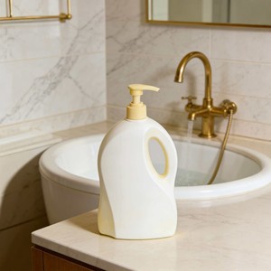 Bottiglia di plastica da 1 litro con pompa a pressione per uso in hotel e alloggi, grande capacità, prodotta in Cina - Product Image 1