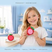 ISMAN Custom siliconen fruitvormige lege lippenbalsem telefoon achterkant sticker watermeloen aardbei appel houder blush crème schattige hoesje