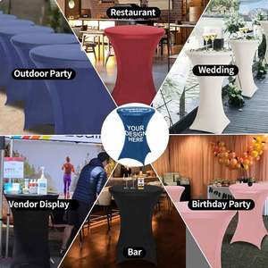 Housses de table cocktail modernes personnalisées à bords surélevés, imprimées en spandex, pour la maison, l'extérieur, les mariages et les fêtes, en tissu plastique - Product Image 4