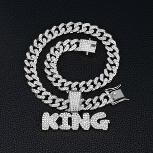 Collana con Ciondolo a Fibbia Monarch Seal KING, con Zirconia Completa, Chiusura Oversize, Gioielli Statement Hip Hop da Uomo, Produzione <span class=keywords><strong>di</strong></span> Fabbrica - Product Image 4