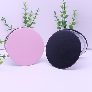 Wholesale Round <b>Mirror</b> Pu Leather Mini Pocket <b>Makeup</b> <b>Mirrors</b> Private Label <b>Mirror</b> PU Leather Factory GZ RTS Bulk Mixed Order - Product Image 3