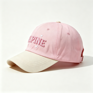 Gorra de Béisbol de Seis Paneles Bicolor para Mujer, Bordado 3D ALPINE, Gorra Tipo Dad Hat con Letras y Corazón, Algodón Suave, Ajustable, para Exteriores - Product Image 6