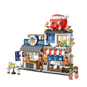 Pour <span class=keywords><strong>LOZ</strong></span> série bloc de construction en plastique petit ours café Panda maison de thé thème culturel chinois modèle jouet rue jouets - Product Image 5
